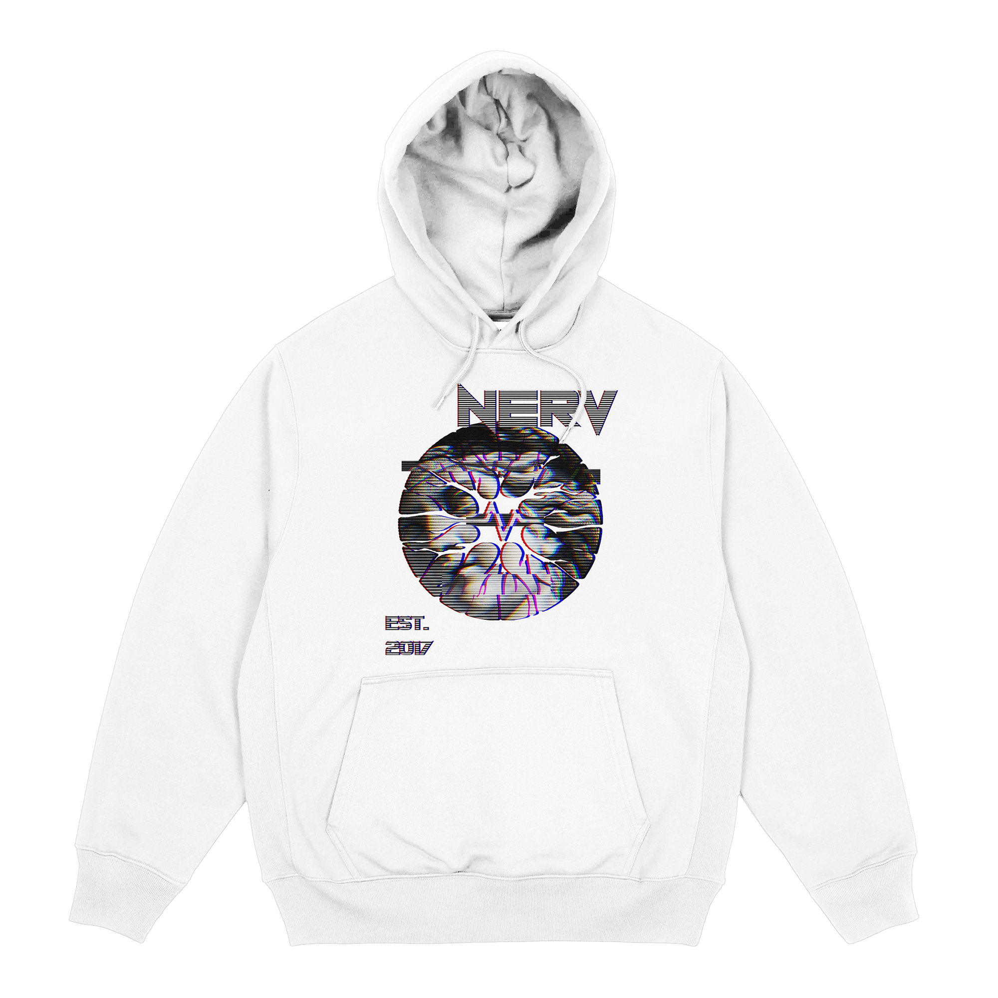Glitch White Hoodie